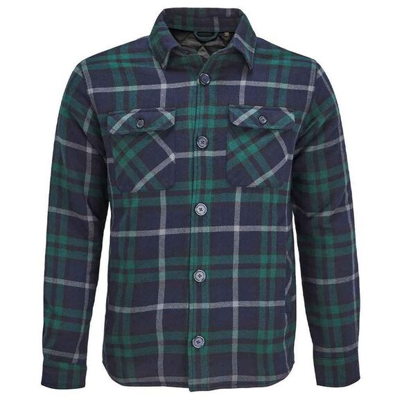SOLS Unisex Adult Noah Flannel Padded Overshirt / Green Empire